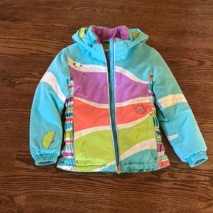 Obermeyer kids size 7 winter coat and snowpants.